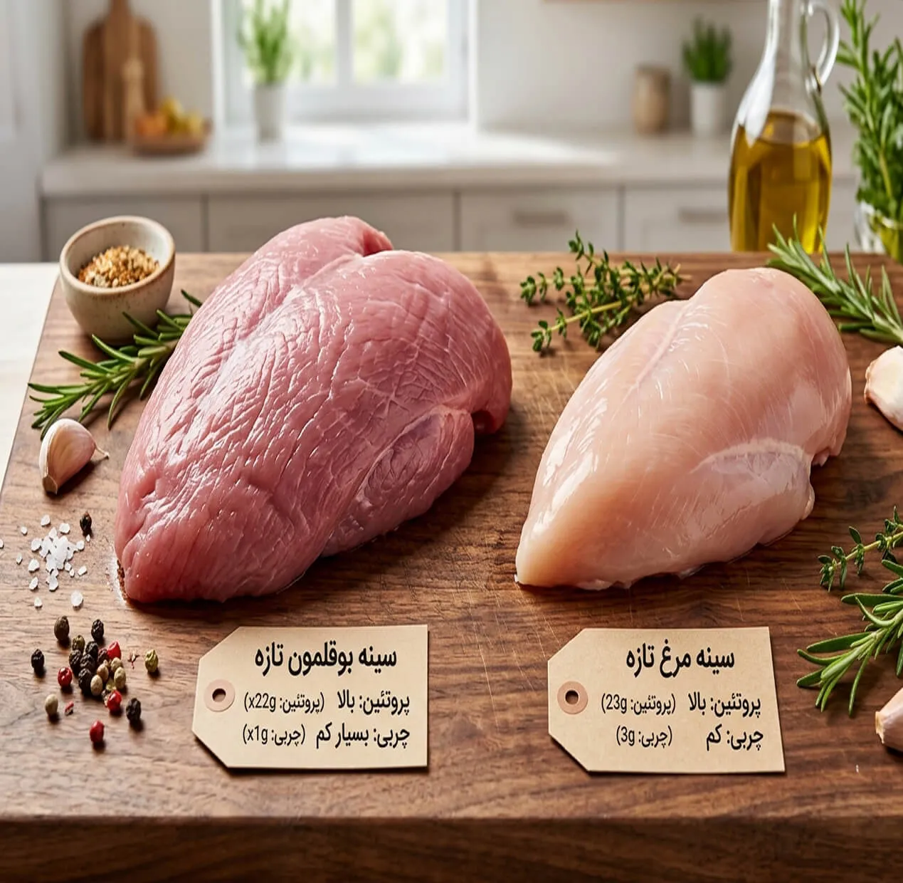 مقایسه گوشت بوقلمون و مرغ کدام بهتر است؟